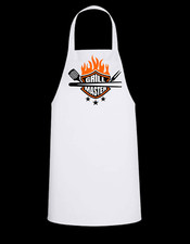 Grill Master - White Apron with Color design Great Gift