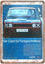 Vintage 1971 Ford Capri RS 2600 Ad Retro Look Metal Sign A8003