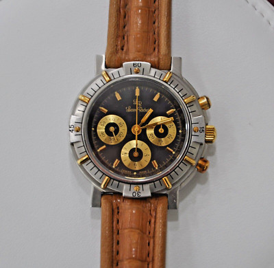 LUCIEN ROCHAT Chrono NEU, Gold, Baujahr 1990, Vintage, FULL SET swiss made NOS
