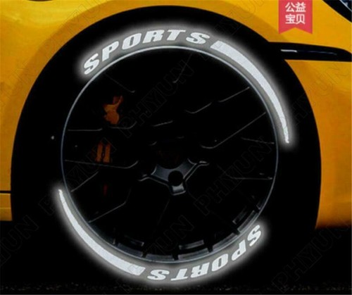 8 Groups Sports Blade Night Reflective Permanent Lettering Wheel Tire Stickers - Picture 3 of 12