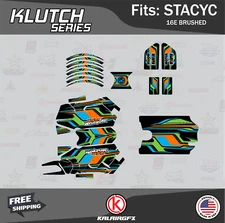 Graphics Kit for STACYC 16E Brushed Electric Bike Klutch-green