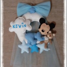  Fiocco Nascita topolino personalizzato o minnie bimbo bimba luna stella orsetto