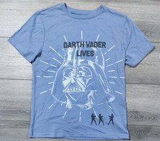Boys Size XL Darth Vader Lives Light Blue T-Shirt Tee Short Sleeve Summer Tee