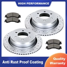 Rear Drilled Rotors and Brake Pads for 2004 2005-2008 Ford F-150 Lincoln Mark LT