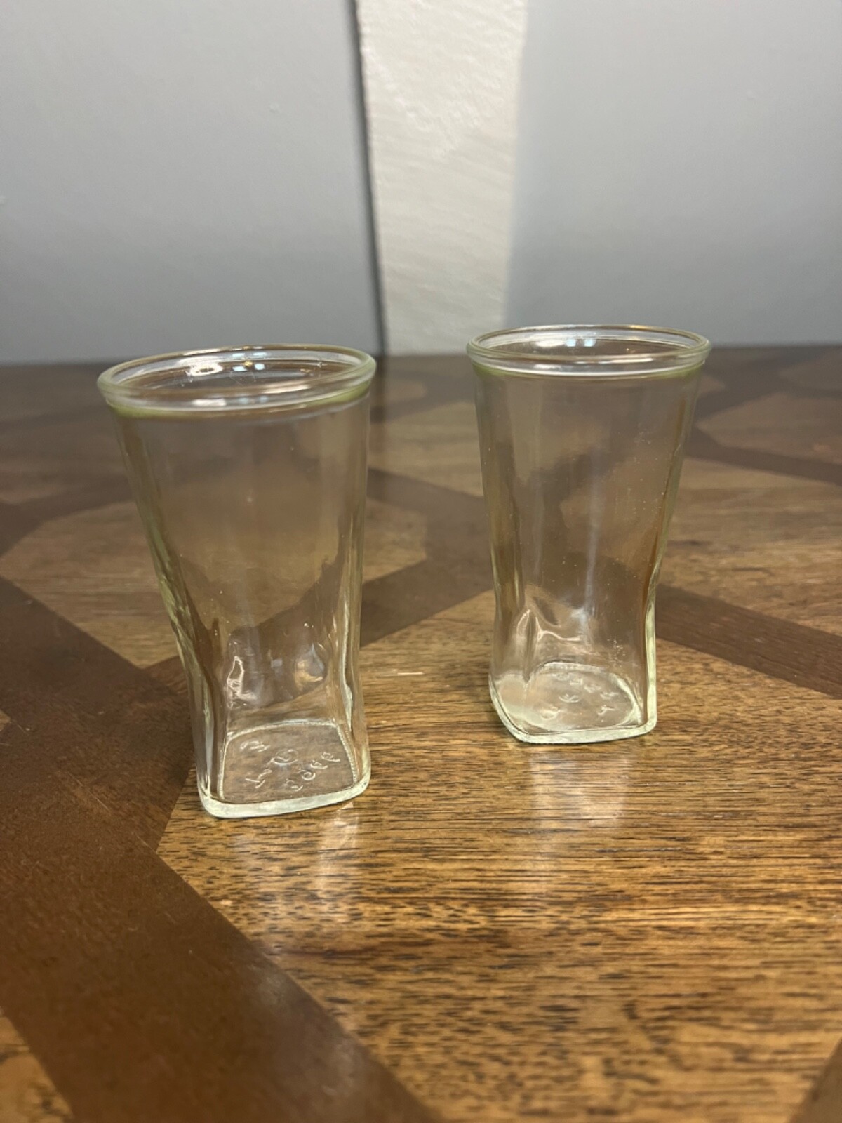 et of 2 Vintage Brockway Glass Jelly Juice Glasses, SquareBases 4” eBay