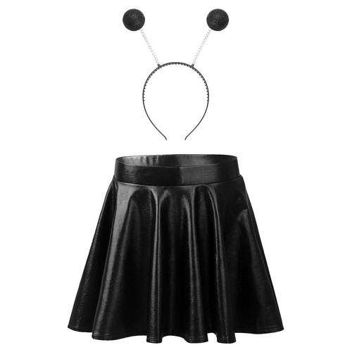 Girls Outfit A-Line Skirt Dance Short Dress Space Metallic Robot Flared Junior - Picture 9 of 72