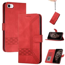 For iPhone 16 Pro Max 15 14 13 12 11 7+ 8 Magnetic Leather Flip Wallet Card Case