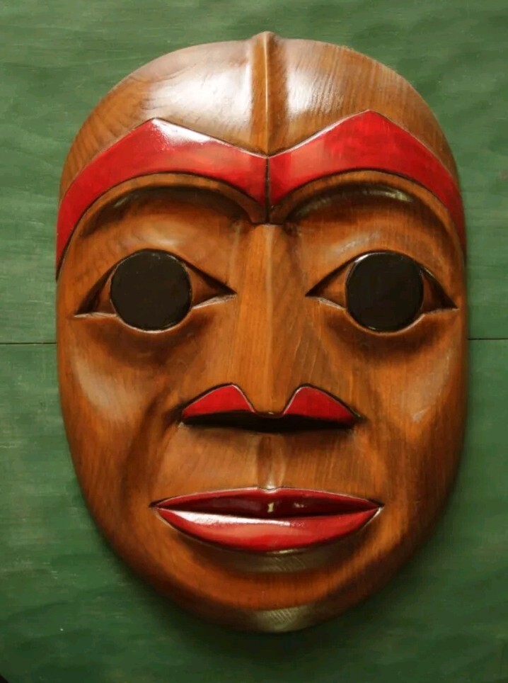 Northwest Coast Mask Vintage Kwakiutl Mask Carved Cedar Wood Mask
