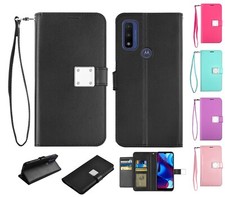 For Motorola Moto G - Bi-Fold Leather Wallet Cover Case with Credit Card Holder