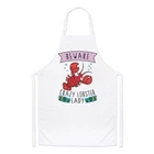 Beware Crazy Lobster Lady Chefs Apron - Funny Animal