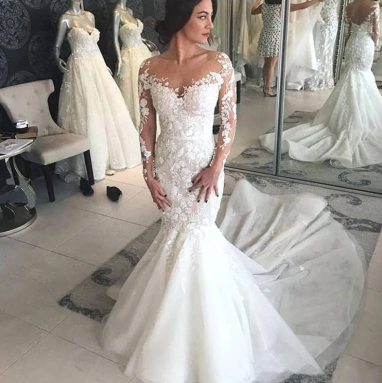 long black mermaid bridesmaid dresses Black Lace Thin Straps Mermaid Bridal Dress Light Ivory