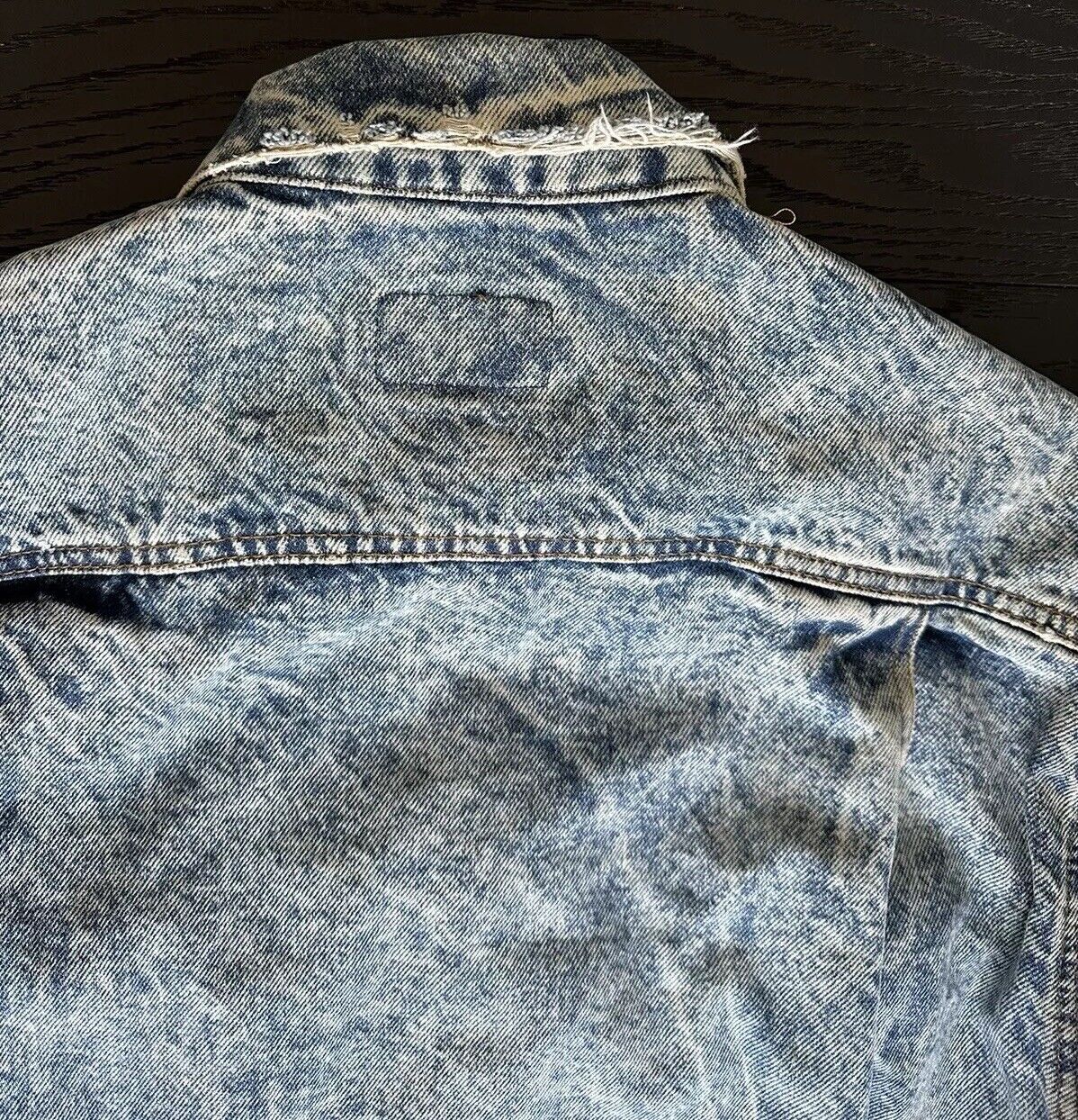 Levi Acid Wash Long Demin Jacket Vintage Size M - image 7