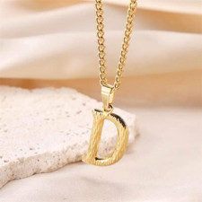 Fashion Dazzling  Timeless Stainless Steel Letter D Pendant Necklace Unisex