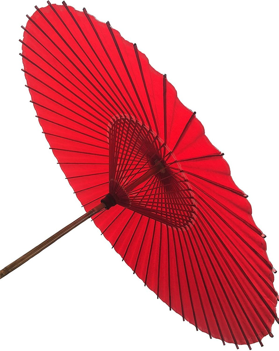 Japanese Wagasa Paper Umbrella Red Waterproof Bamboo