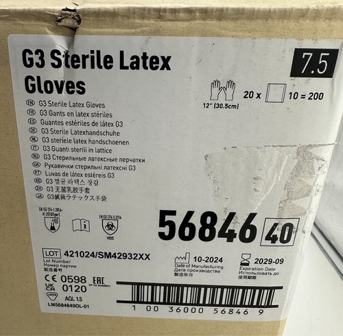 Kimtech G3 Sterile Latex Gloves, Size 7.5, Quantity 200 - Picture 2 of 3
