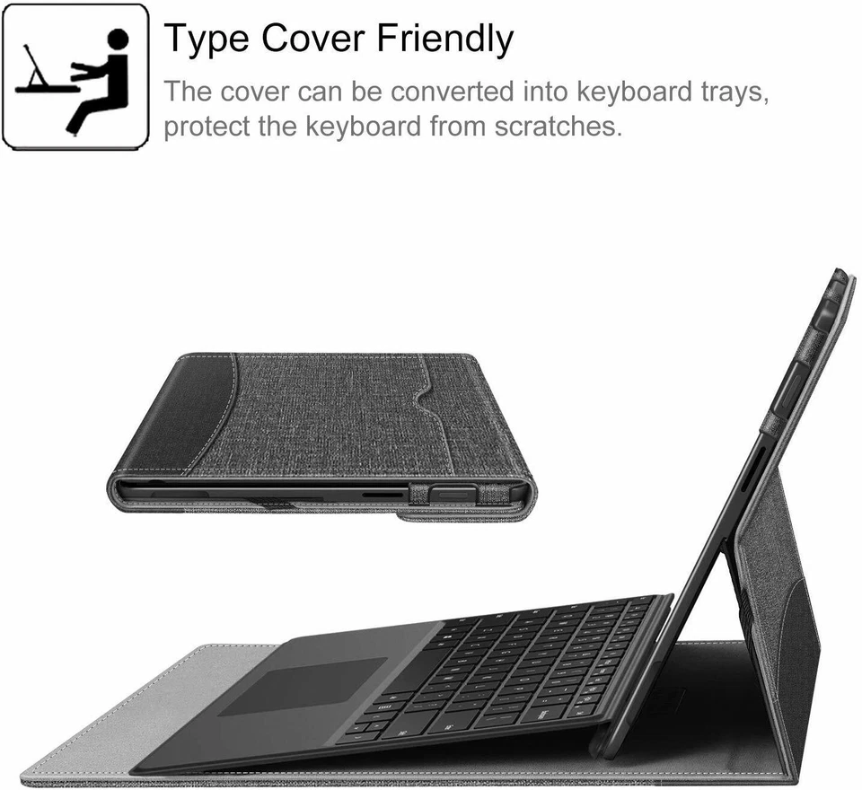 For 13 Inch Microsoft Surface Pro X 2020 Case Multiple Angle Portfolio Cover - Image 4 of 4