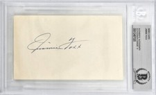 Jimmie Foxx Autographed Index Card - Beckett Auto 9 - Philadelphia Athletics