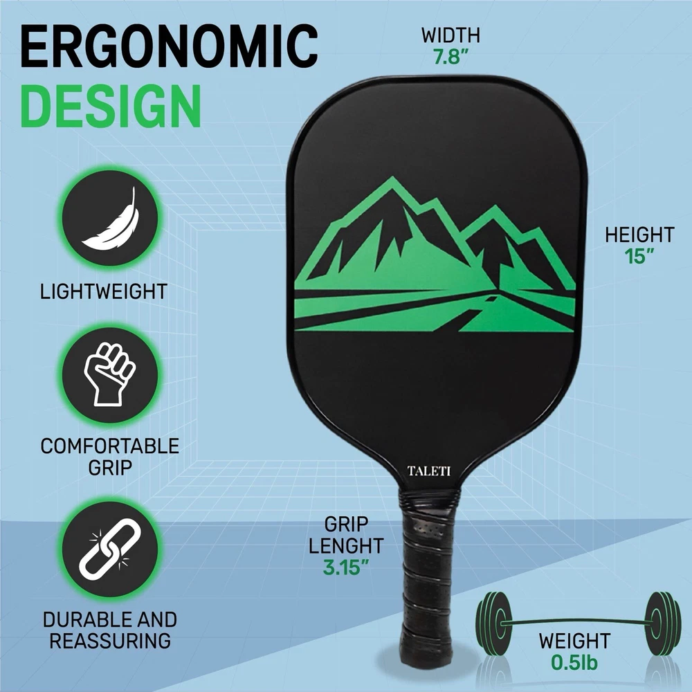 Pickleball Paddles Set of 2 Carbon Fiber 6 Pickleball Balls Bag USAPA Approved