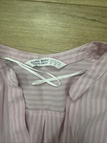 BNWOT Zara Pink Shirt Dress Striped With Belt Pocket Small RRP £32.99 Sold Out - Picture 2 of 4