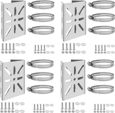 Universal Vertical Mast Mount 3 Loops Stainless Steel Corner Bracket... 