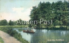 On the Wey, Guildford Surrey Vintage Postcard - Frith's Rowboats Saxony