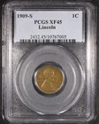 1909-S Lincoln Wheat Cent - 1c PCGS XF45 - Great Example!