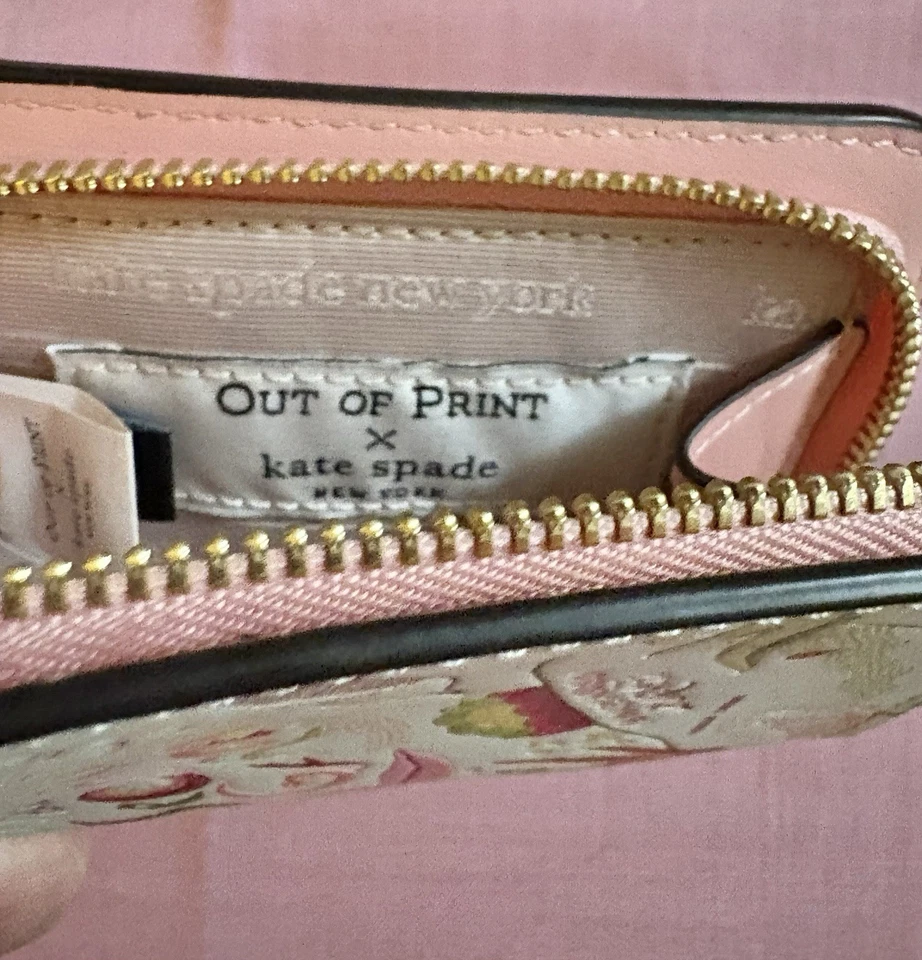 Rare kate spade The Secret Garden Out of Print Zipper Book Wallet Keyring - Image 3 of 4