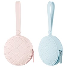 2 Pack Silicone Pacifier Holder Case, Baby Pacifier Holder Pouch for Newborn,...