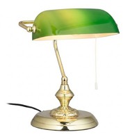 Bankerlampe Mit Zugschalter Vintage Tischlampe Antike Leselampe E27-Fassung