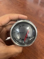Faria GP5066B, White & Chrome Bezel CHECKERED FACE Trim Up/Down Meter Gauge 2''