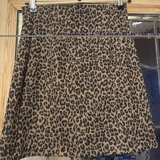 Size 10 Leopard Print Soft Short M&S A Line Skirt