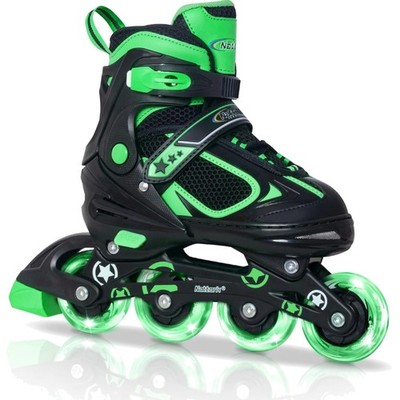 Inline Skates für Jungen, 4 Größen Inliner Kinder mit Leuchtendem Rad, Verste...