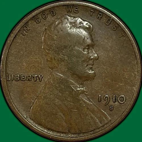 1910-S Lincoln Wheat Cent Fine F Coin #36784