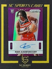 2024-25 Panini Prizm Deca Rookie Purple Prizm /75 Auto Bub Carrington FCLN