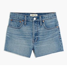 Madewell Womens Jean Shorts Size 32 Blue High Rise Raw Hem Denim Shorts NWT