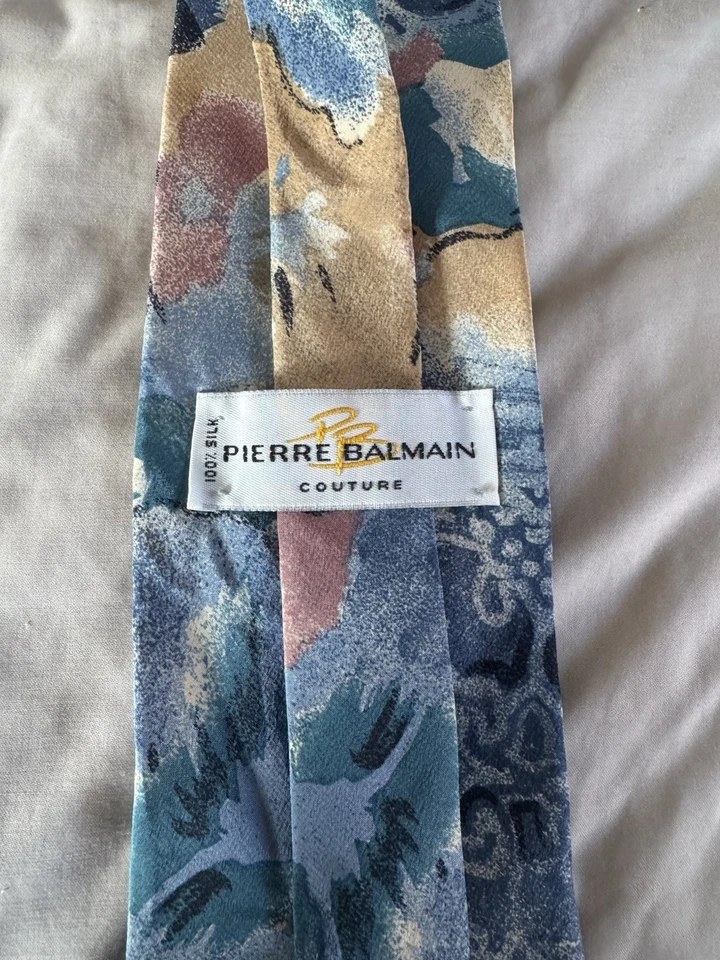 Corbata Pierre Balmain Paris De Colección Años 90’s 100% Seda Italiana Hombre Excelente Estado Foto 2 de 2