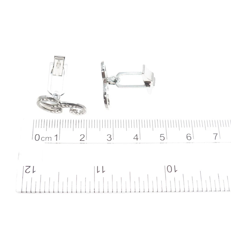 Gemelos iniciales vintage de plata de ley 925 con letra P de marcaita real Foto 3 de 4