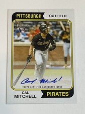 2023 Topps Heritage Baseball Real One Autograph - Cal Mitchell RC - Pirates