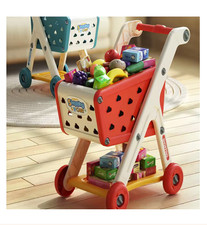Kids Shopping Cart Toy Pretend Play Kitchen Supermarket