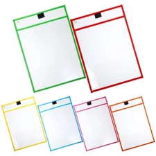 6 Pcs Document Holder Transparent File Bag Page Pocket Protectors