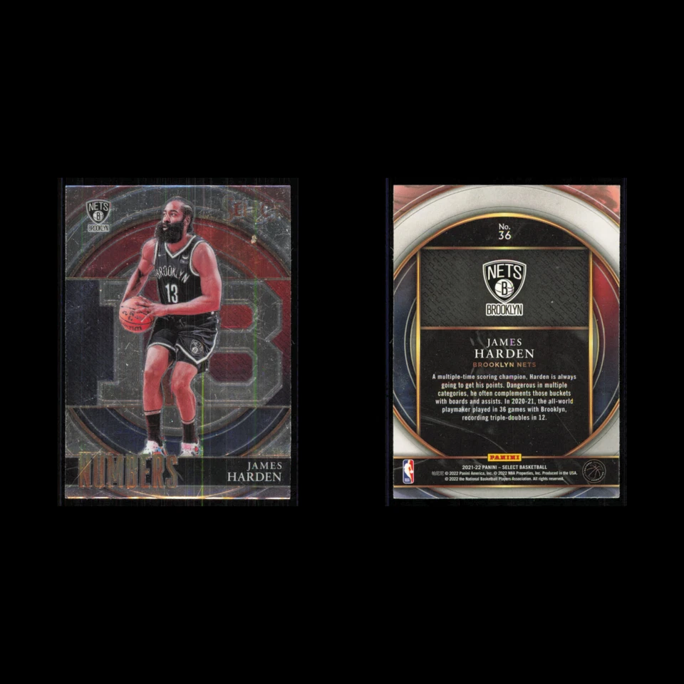 James Harden #36 2021 Panini Select Numbers Brooklyn Nets Basketball Card NBA NM - Image 3 of 3