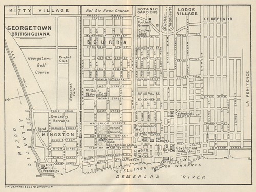 GEORGETOWN. Vintage town map. British Guiana (Guyana) /Guyana. Caribbean 1931
