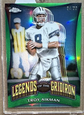 2024 Topps Chrome - Legends of the Grid Troy Aikman #LOG-17 Green Refractor /99