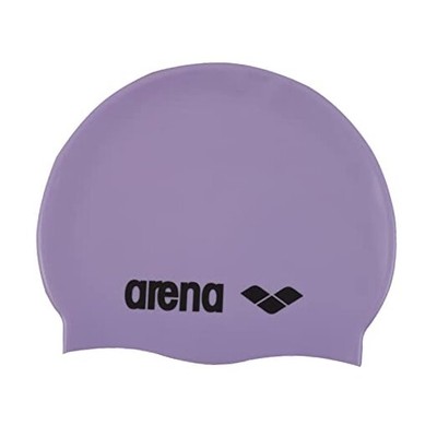  Classic Unisex Soft Silicone Swim Cap for Women and Men, Intensive Parma/Black