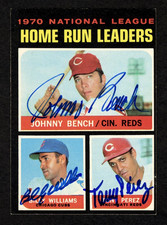 1971 Topps 66 Home Run Leaders JSA Johnny Bench Billy Williams Tony Perez Autos