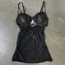 Frederick's Of Hollywood Gown Womens XL Black Sheer Mesh Babydoll Lingerie