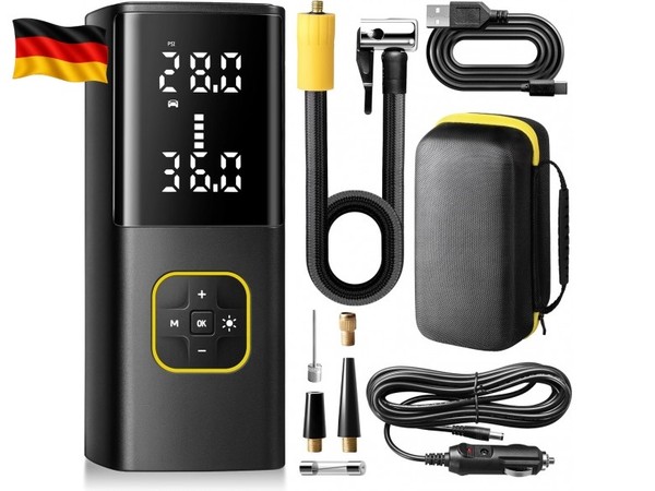 Elektrische Luftpumpe Fahrrad 150PSI/10,3 Bar, 9000Mah Akku Luftpumpe-image