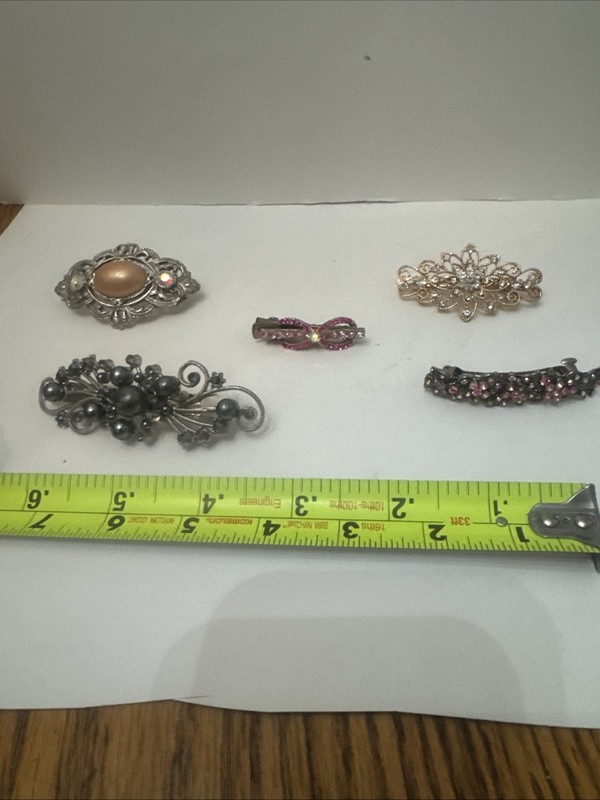 5 Vintage Hair Clips 