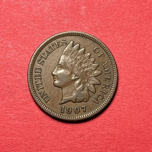 (1) Beautiful Antique 1907 Indian Head Cent/Penny XF-EXTRA FINE NICE COIN
