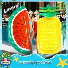 SET Giant Pool Floats Large Fruit Float Inflatable SEE PICS YEAREND BOTH $30 !!